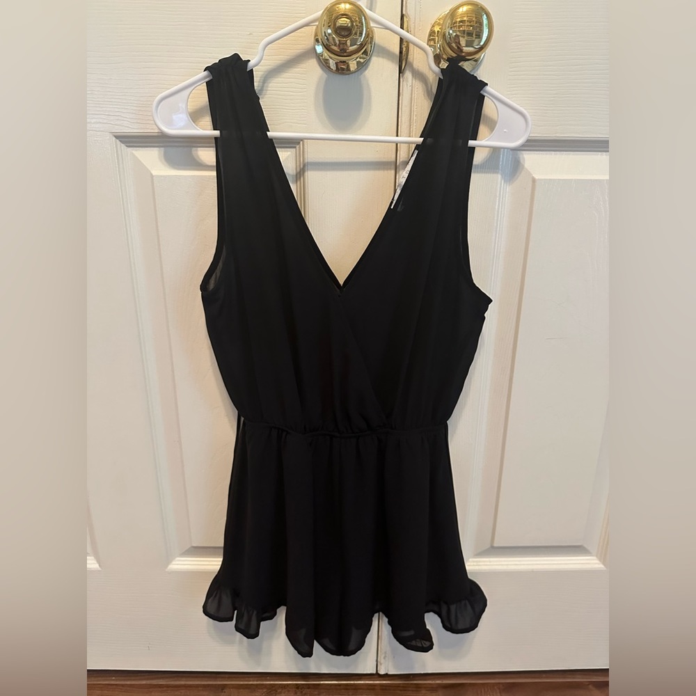 Black sleeveless romper